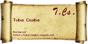 Tuba Csaba névjegykártya
